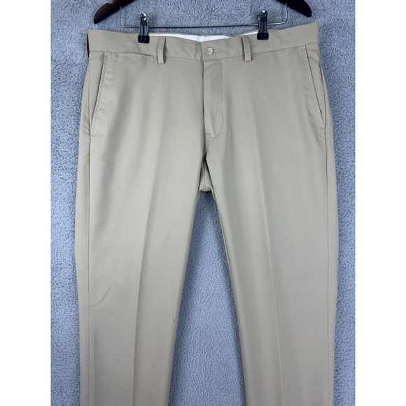 Polo Ralph Lauren Pants Mens 36x30 Khaki Beige Slim Fit Dress Chino Polyester